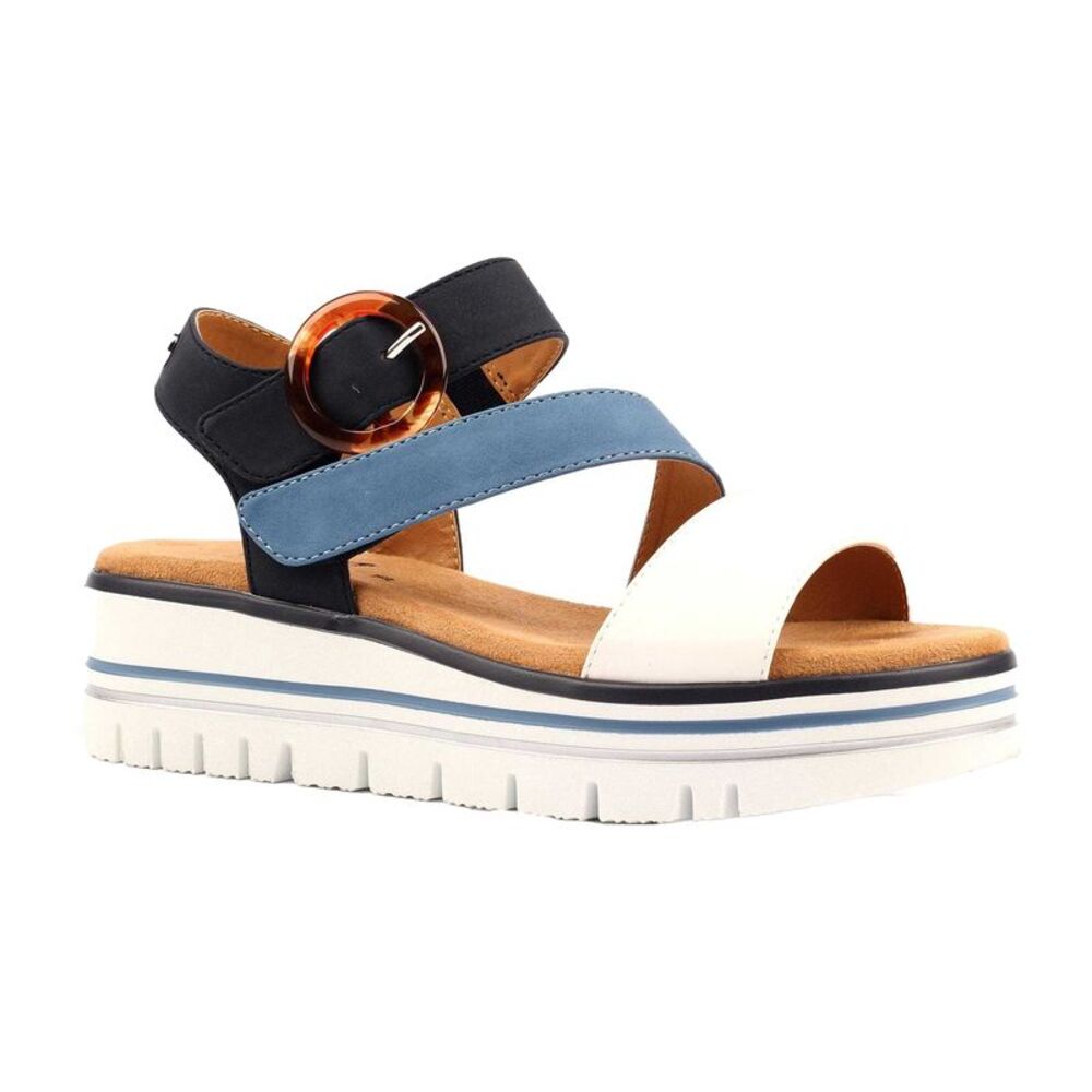 Lunar Womens/Ladies Issy Colour Block Sandals / Navy